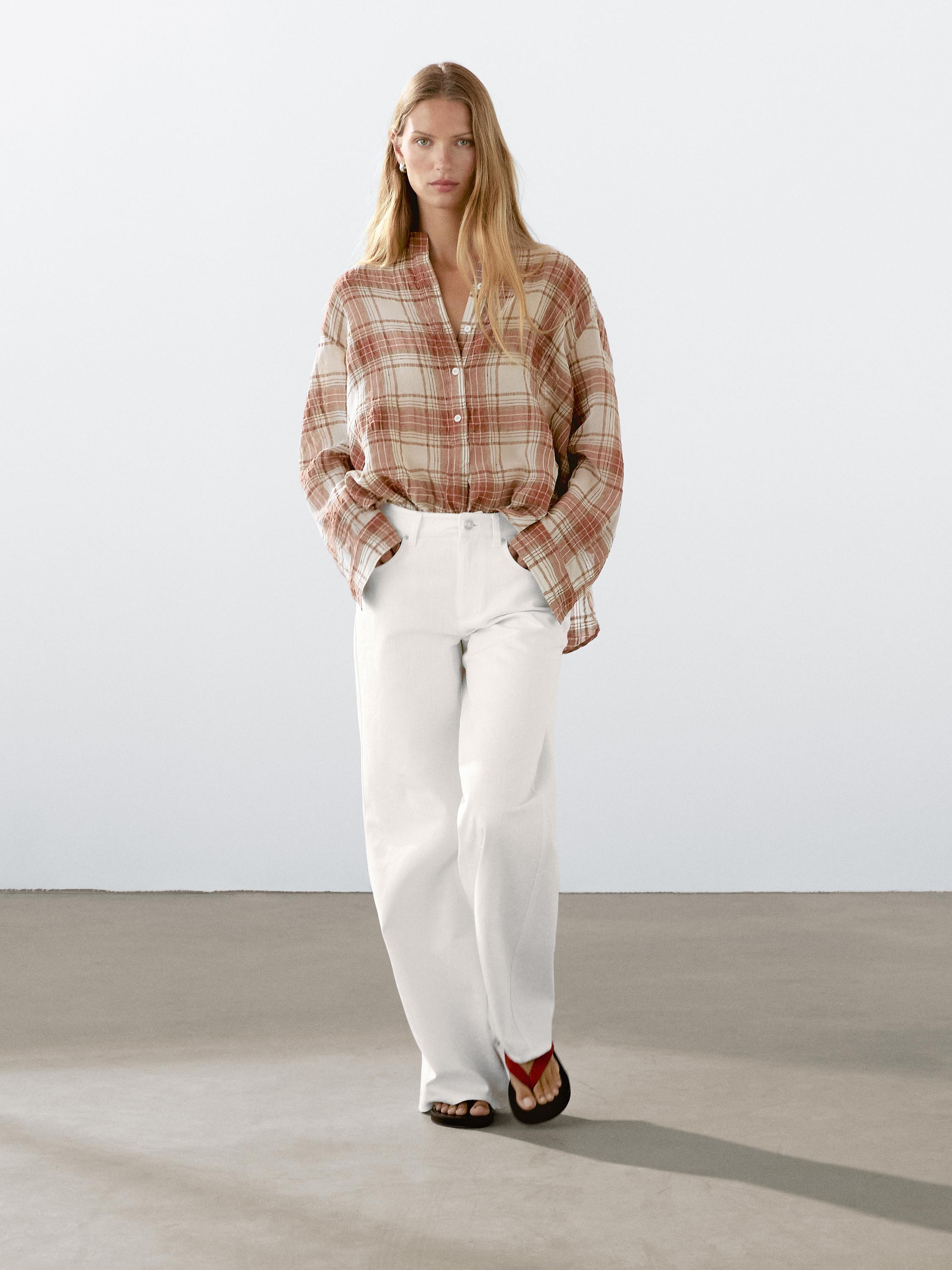 Tejan trousers with texture detail | Massimo Dutti UK