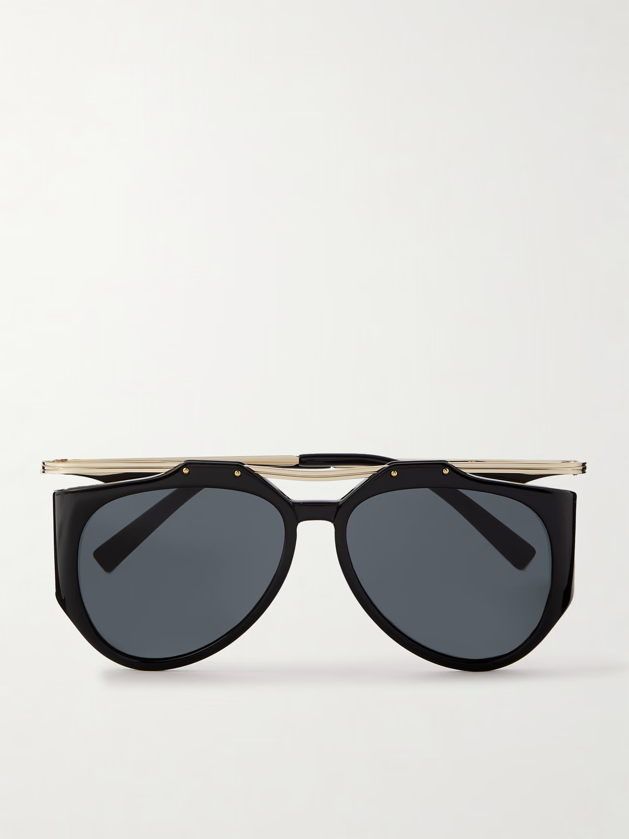 SAINT LAURENT Eyewear - Amelia Aviator-style Acetate And Gold-tone Sunglasses - Black | NET-A-PORTER (US)