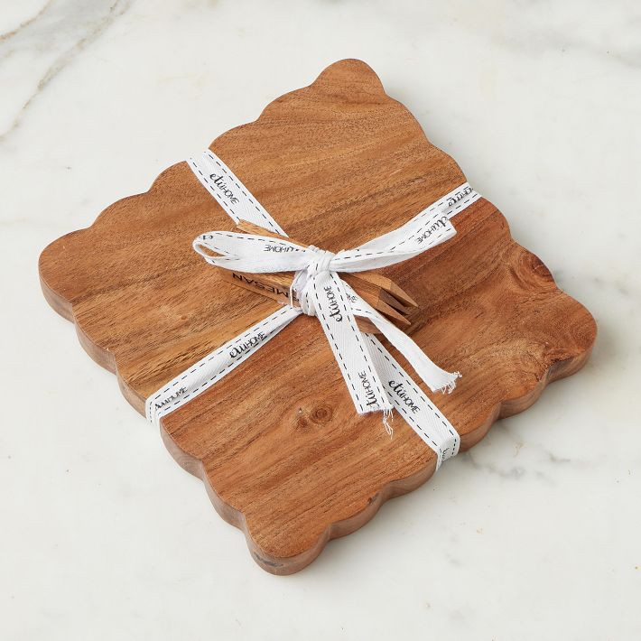 Scalloped Wood Cheese Board w/ Cheese Marker | West Elm (US)