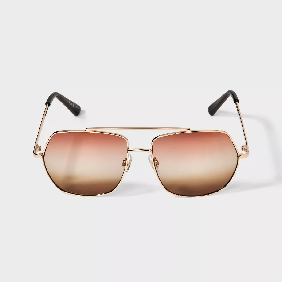 Womens Shiny Metal Aviator Sunglasses with Gradient Lenses - Universal Thread™ | Target