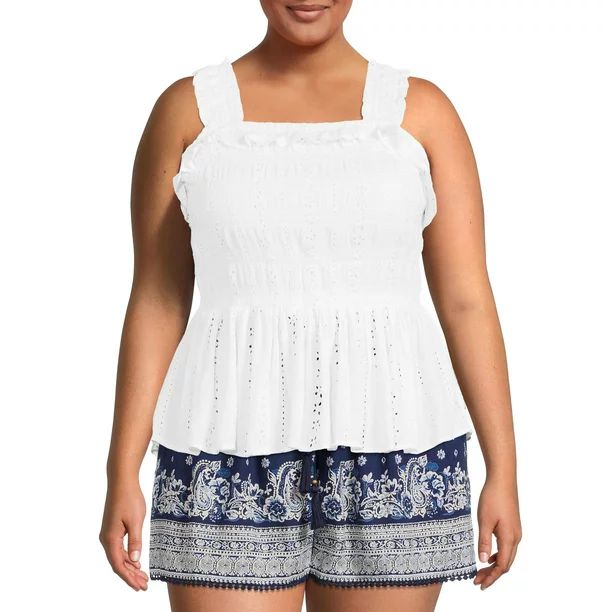 Romantic Gypsy Women’s Plus Size Smocked Tank Top - Walmart.com | Walmart (US)