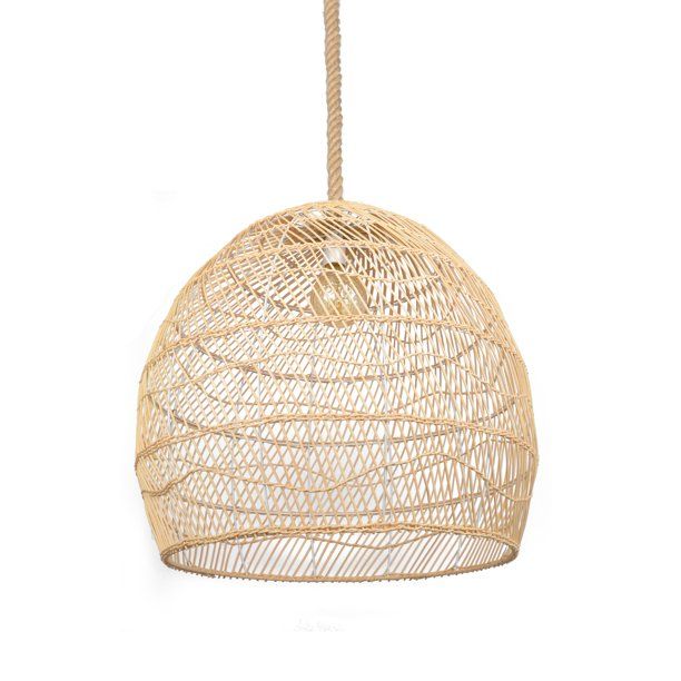 FAFIAR 40x35cm Rattan Pendant Light Shade Dome Natural Ceiling Living Room 1 Lamp - Walmart.com | Walmart (US)