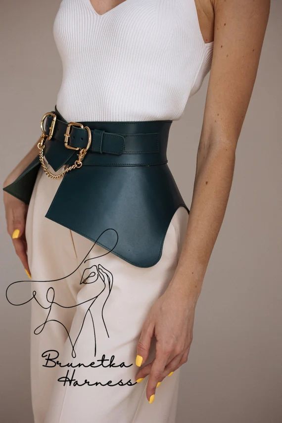 Peplum skirt with chain,Waist peplum belt,Women belt skirt,Leather peplum belt,Peplum leather bel... | Etsy (US)