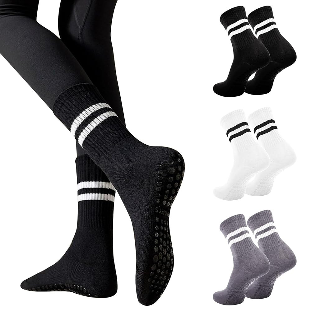 Non Slip Yoga Socks for Women Anti-skid Long Socks for Yoga, Barre, Ballet, Dance, Barefoot Worko... | Amazon (CA)