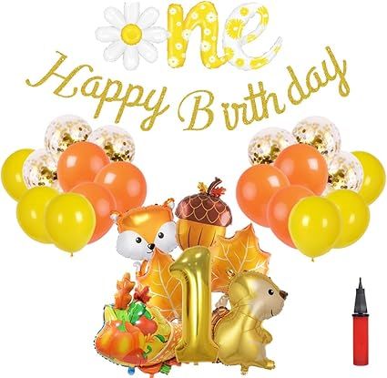 Fall First Birthday Decorations Wild One Party Decor with Giant Large 26 Inch Animals Foil Balloo... | Amazon (US)