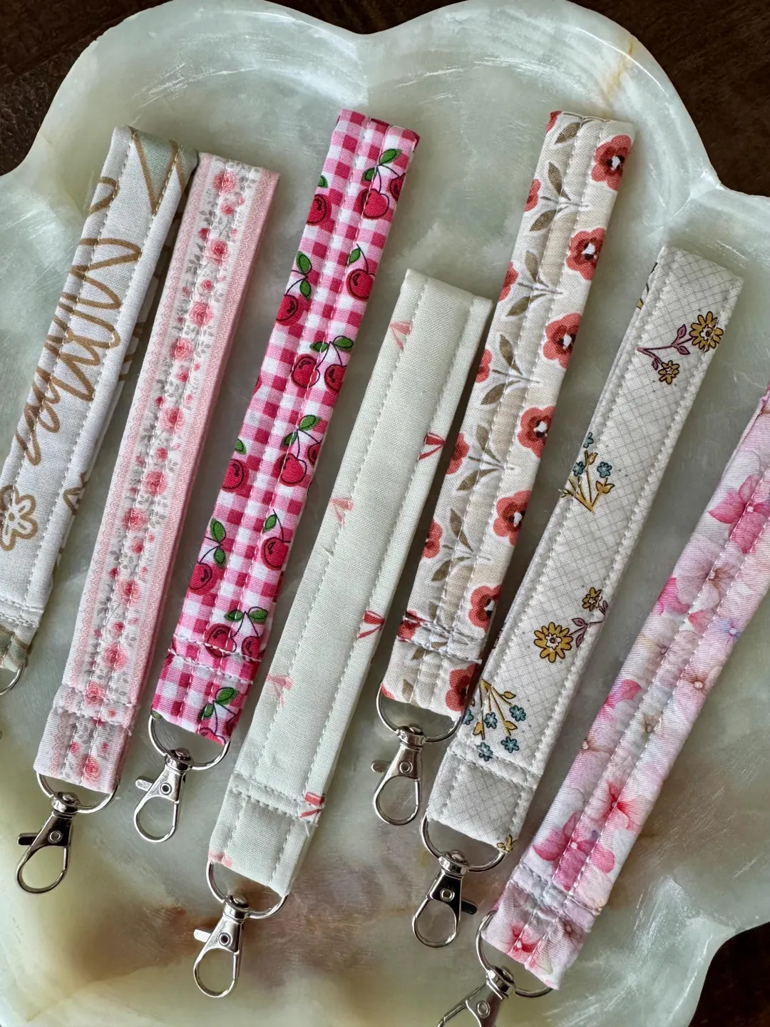 Handmade Quilted Keychain Wristlet With Lobster Claw - Etsy | Etsy (US)