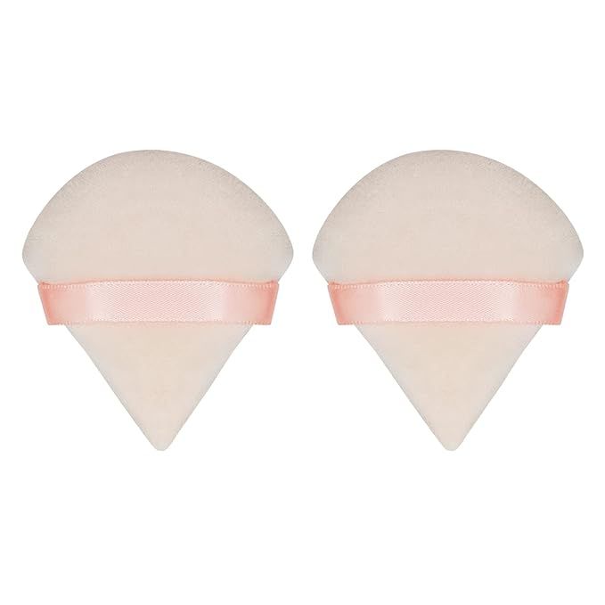 2Pcs Triangle Powder Puffs, Face Makeup Puff for Body Loose Powder Beauty Makeup Tool Nude | Amazon (US)