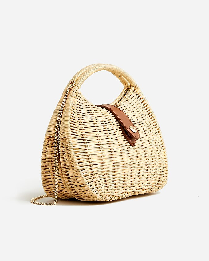 Semi-circle rattan clutch | J. Crew US