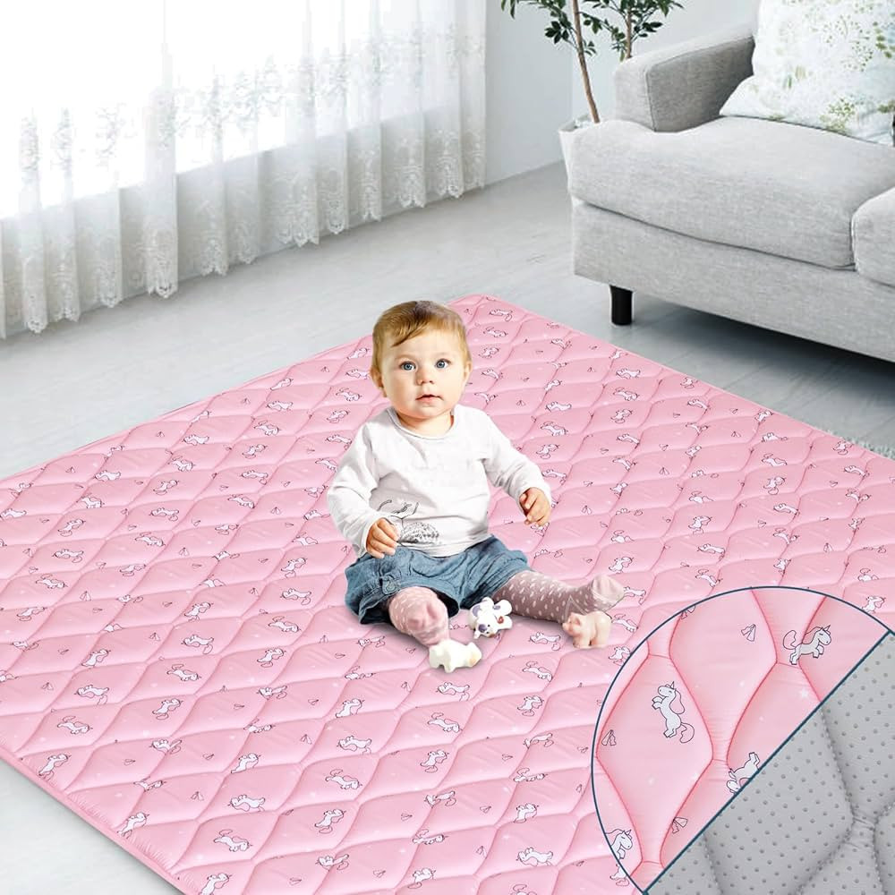 Premium Foam Baby Play Mat 50" X 50", Non-Slip Cushioned Play Mat for Babies & Toddlers, Easy Cle... | Amazon (US)