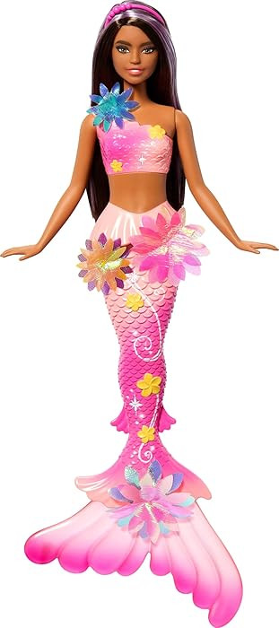 Barbie Mermaid Toy Dolls with Surprise Magic Blooming Flowers Feature, Ombre Tails, Pearl Headban... | Amazon (US)