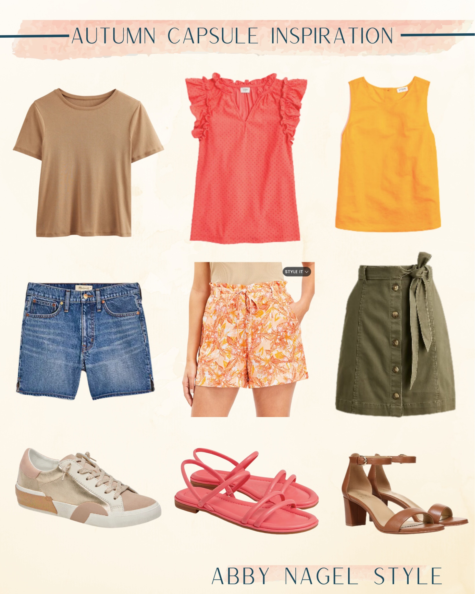 Capsule Idea for Autumns!
3 Tops, 3 Bottoms, 3 Shoes
Multiple outfits!! 

#LTKFind #LTKunder50 #LTKstyletip