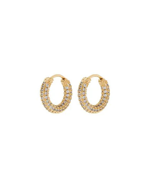 Pave Amalfi Huggies- Gold | Luv Aj
