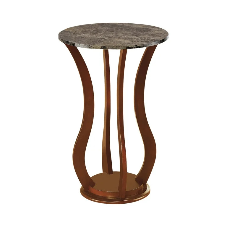 Round Marble Top Accent Table Brown - Walmart.com | Walmart (US)