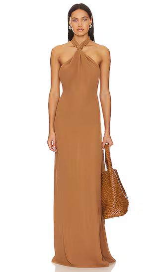 Rocco Dress in Tobacco Brown Maxi Dress Tan Dress Nude Dress Beige Dress Neutral Dress Outfit | Revolve Clothing (Global)