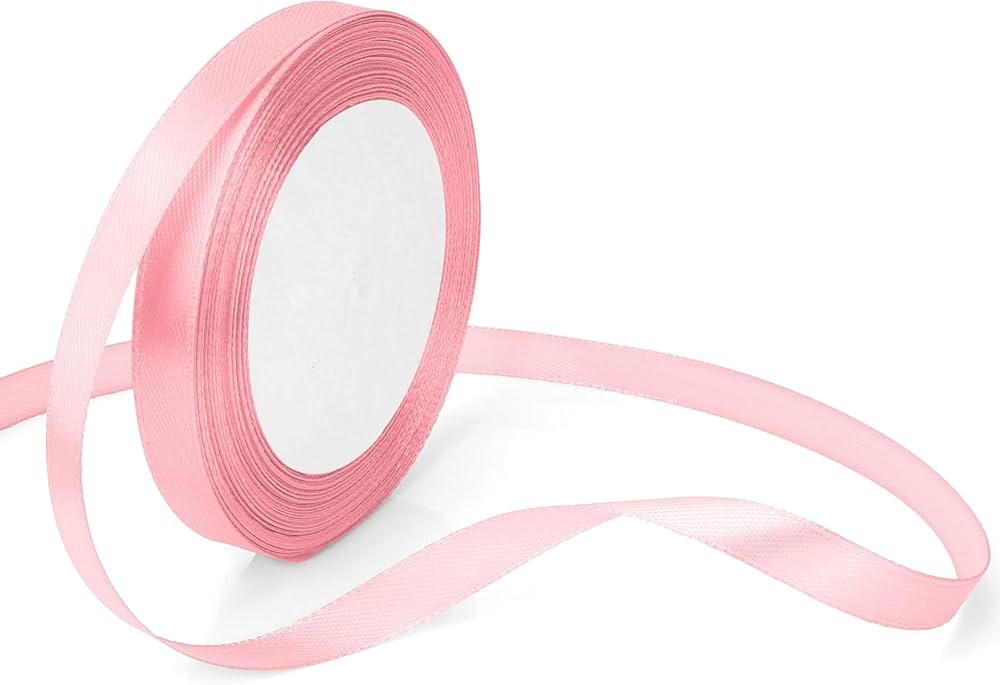 Pink Ribbon for Gift Wrapping Light Pink Satin Ribbon for Flower Bouquet Ideal Baby Pink Ribbon 3... | Amazon (US)
