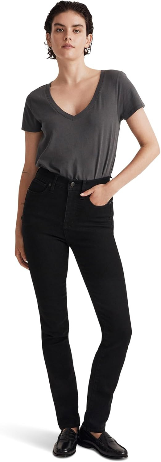 Madewell Stovepipe Jeans in Black Rinse Wash | Amazon (US)