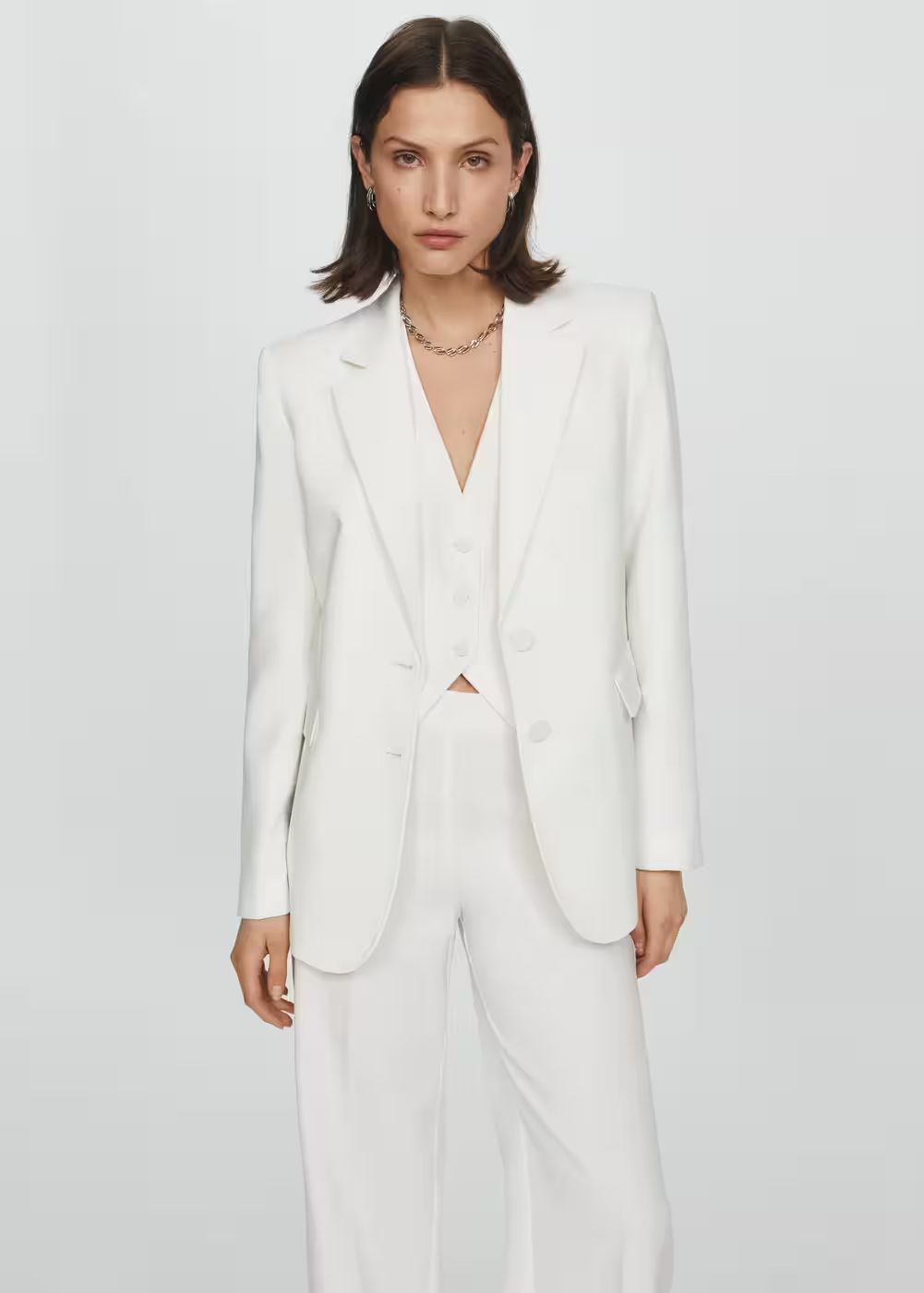 Straight-fit suit blazer -  Women | Mango USA | MANGO (US)