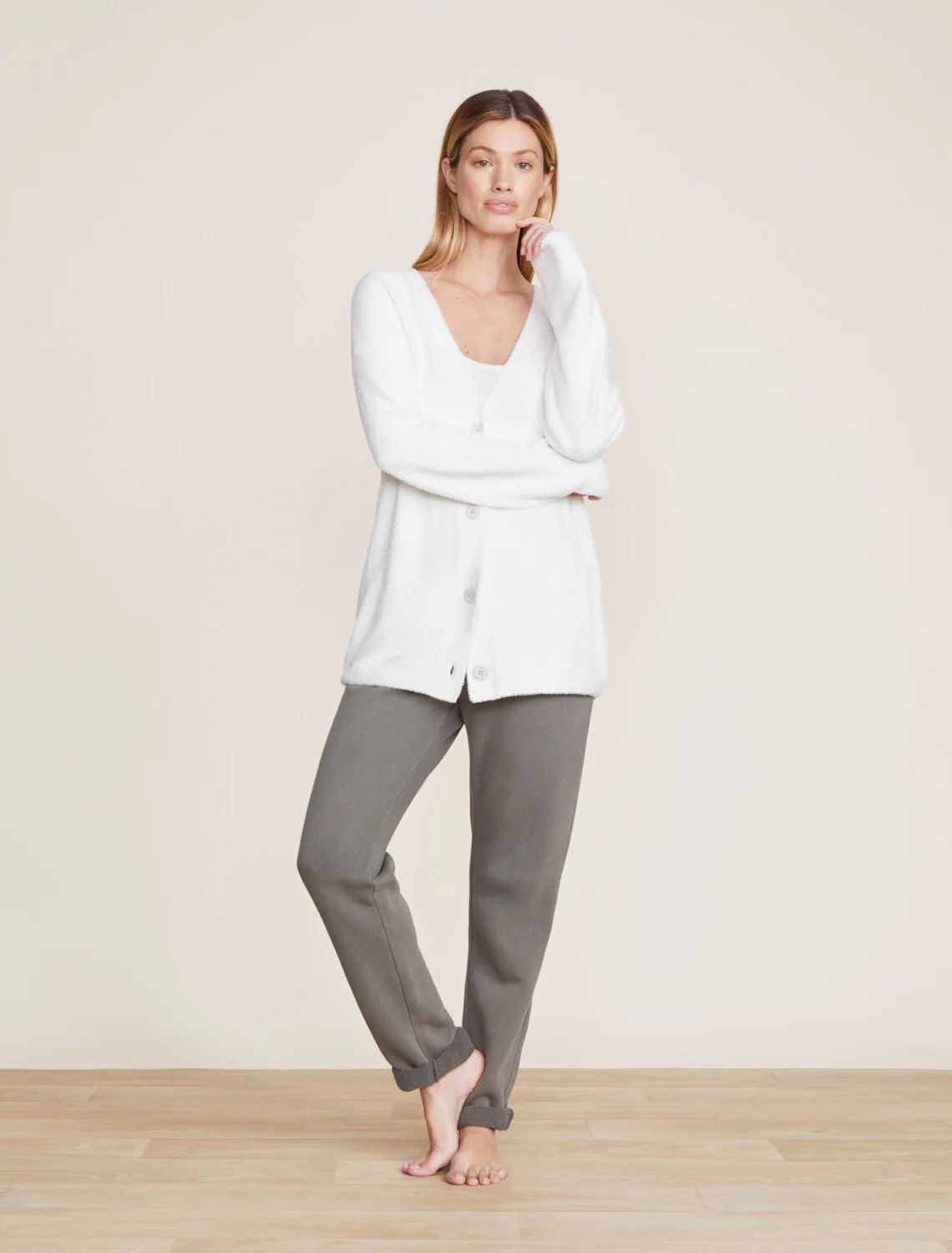 CozyChic Lite® Cable Button Cardigan | Barefoot Dreams