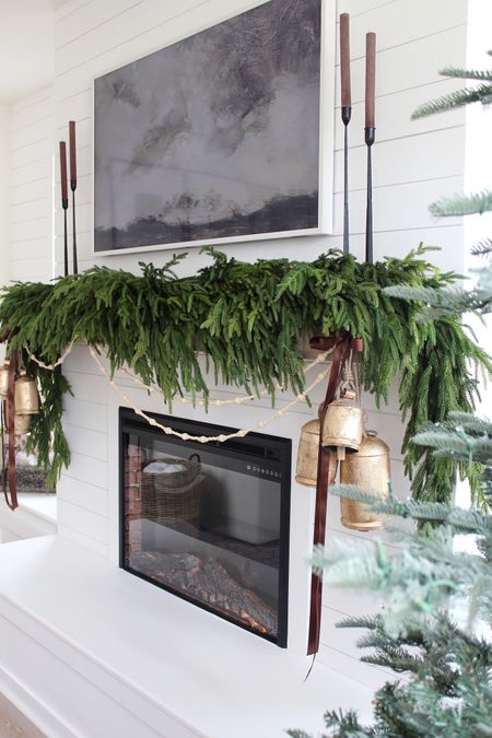 Christmas decor, Norfolk garland, vintage bells, garland 

#LTKHoliday #LTKSeasonal #LTKhome