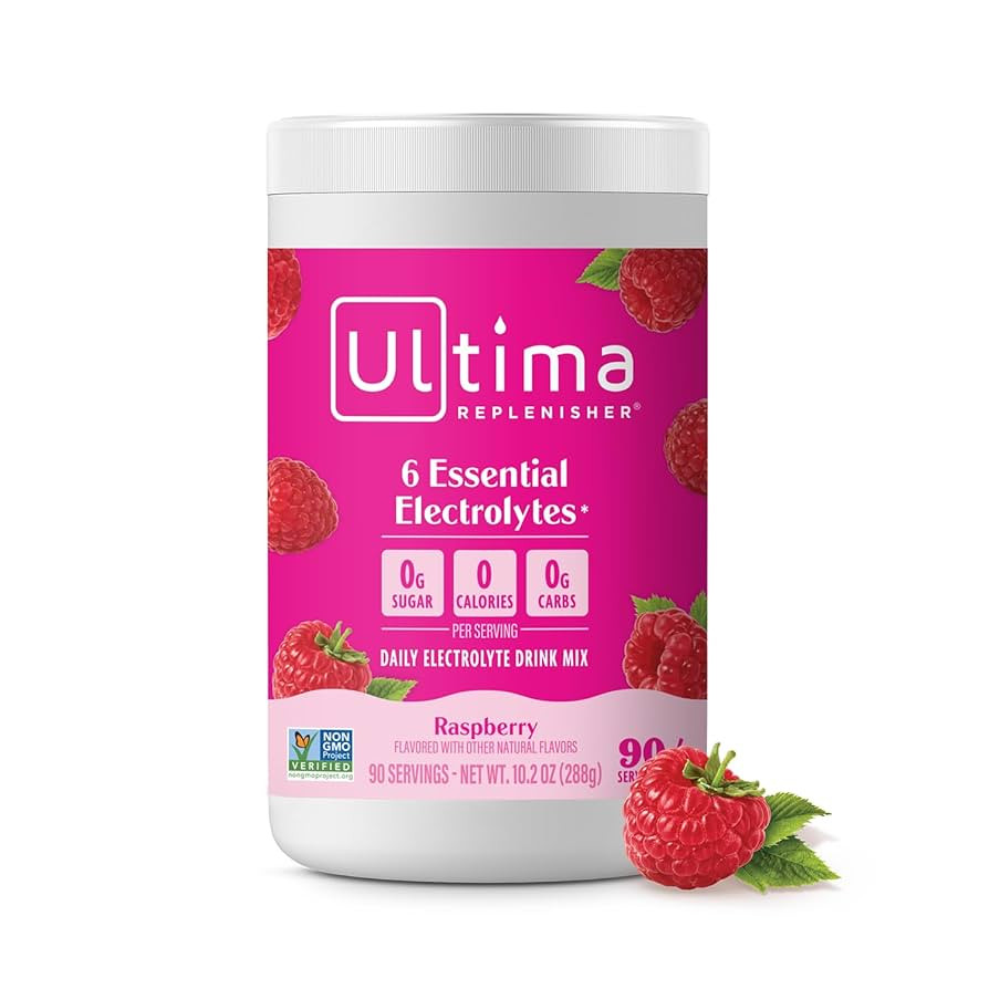 Ultima Replenisher Daily Electrolyte Powder Drink Mix – Sugar Free – Raspberry, 90 Servings ... | Amazon (US)