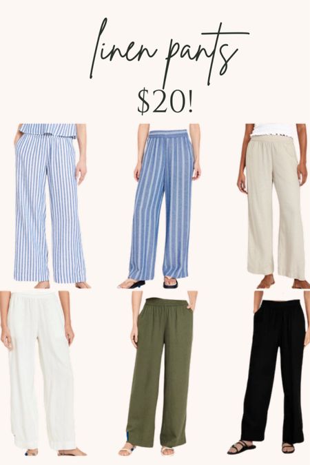 Linen pants $20 #oldnavy #linen 

#LTKStyleTip #LTKFindsUnder50 #LTKTravel
