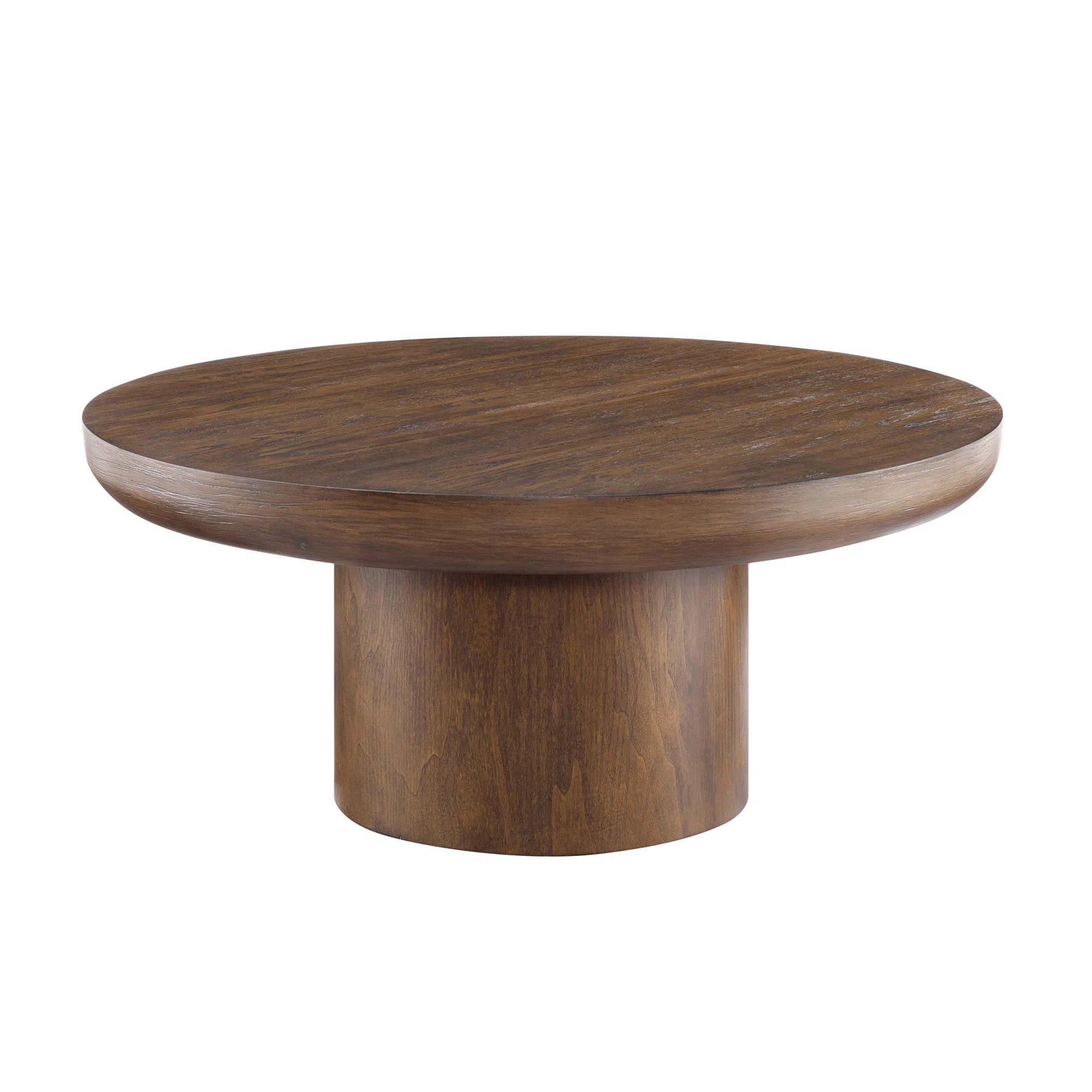 Wood 35.98" Round Coffee Table with Cylindrical Leg | Wayfair North America