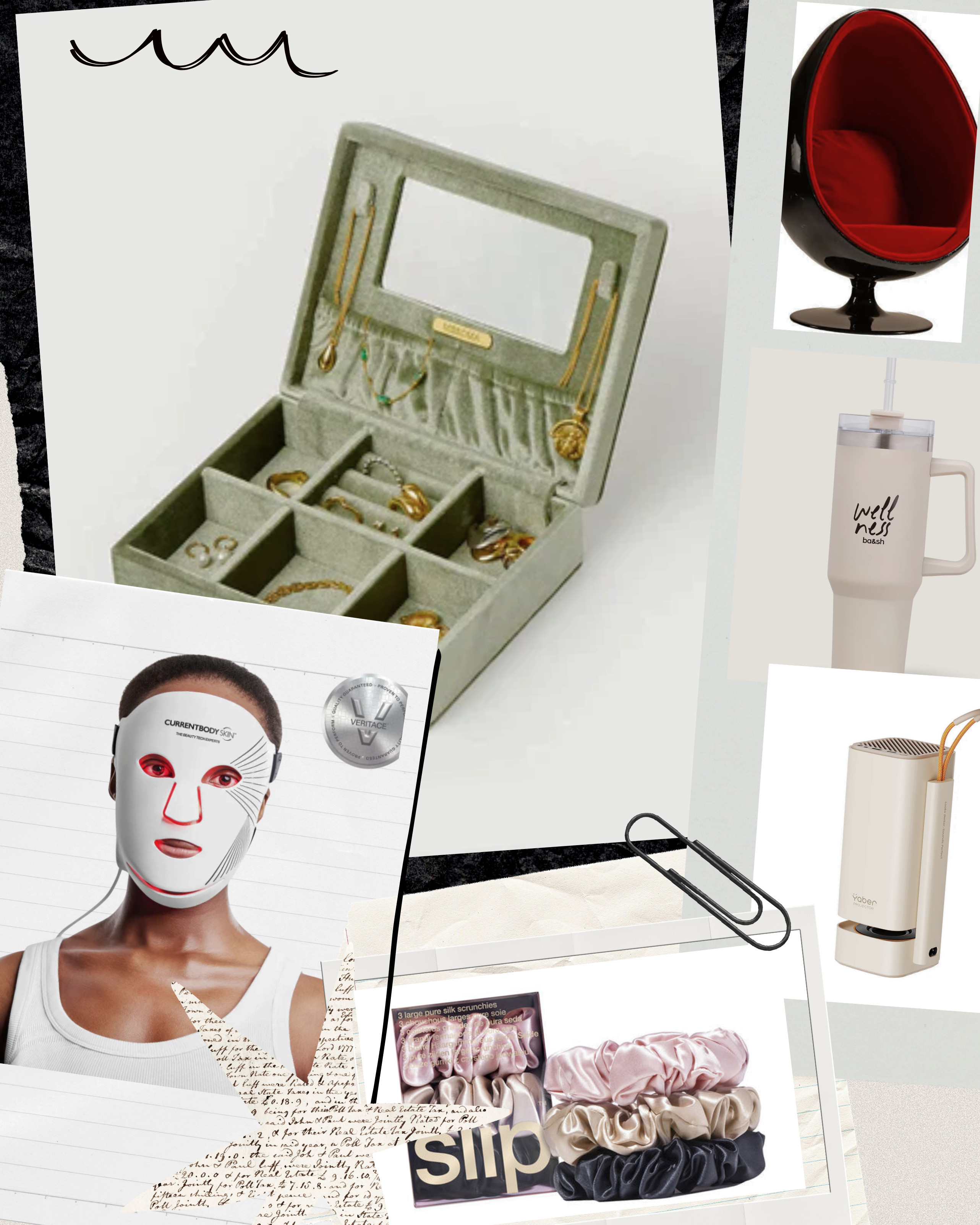 Room refresh essentials 🌿 A CurrentBody Skin LED red light therapy mask for the at-home facial upgrade, Slip pure silk scrunchies that don't crease your hair, a ba&sh wellness tumbler for staying on top of water intake, a Yaber humidifier for the air quality, a velvet jewellery box to actually keep everything organised, and that egg pod chair every cosy corner needs.

#currentbodyskin #slipscrunchies #wellness #ledmask #jewellerybox #eggchair #roomrefresh #selfcareessentials #ltkhome #humidifier 

 