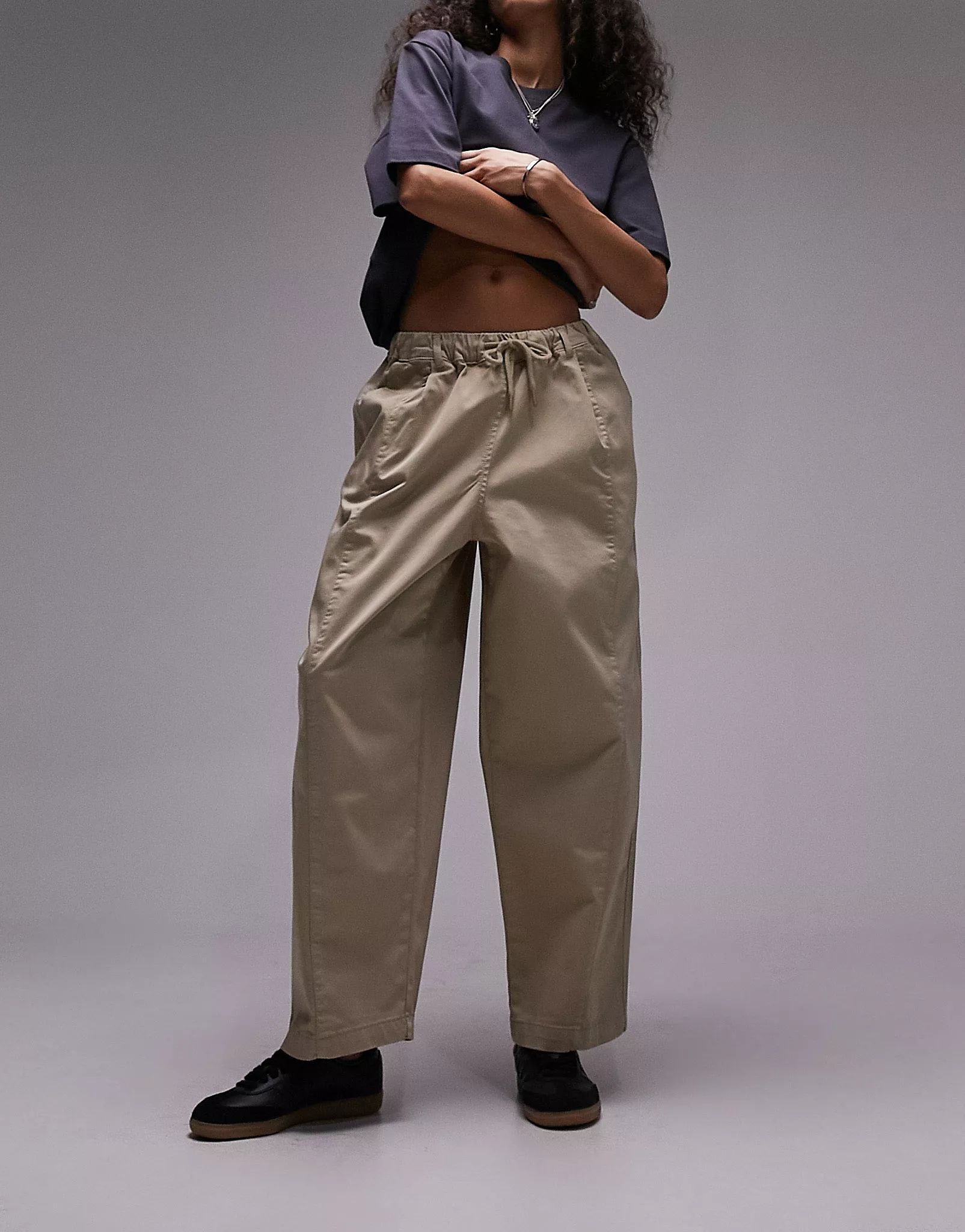 Topshop pull on balloon trouser in sand | ASOS (Global)