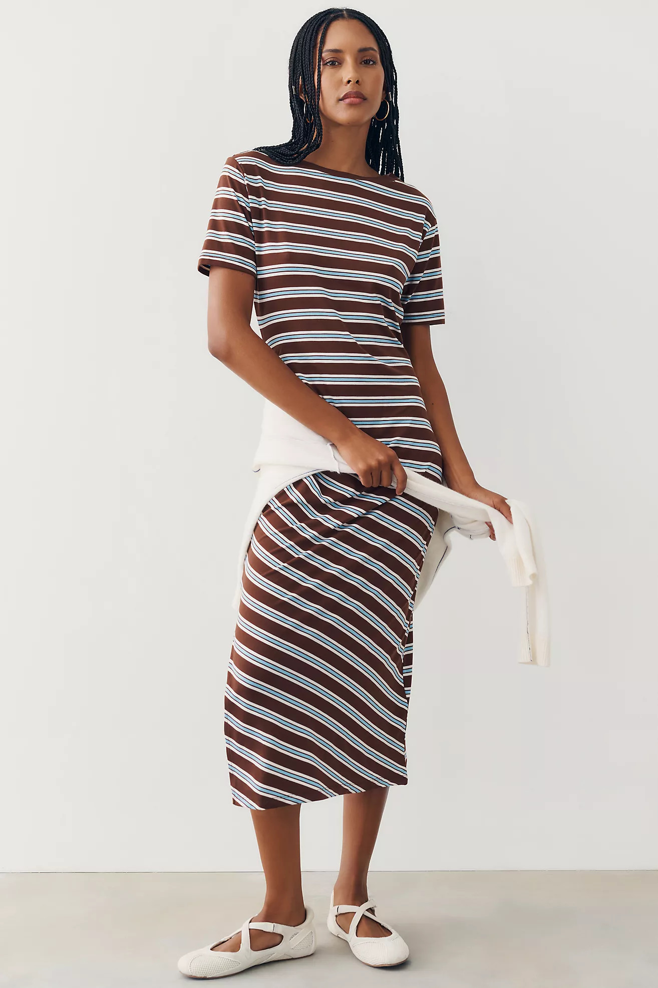 Daily Practice Striped Tee Midi Dress | Anthropologie (US)