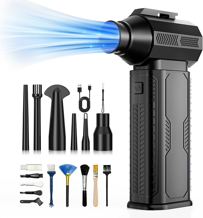 Compressed Air Duster, 130,000RPM Ultra-Powerful Cordless Electric Air Duster with 8000mAh Rechar... | Amazon (US)