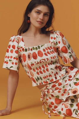 Lisa Says Gah Toni Short-Sleeve Smocked Top | Anthropologie (US)