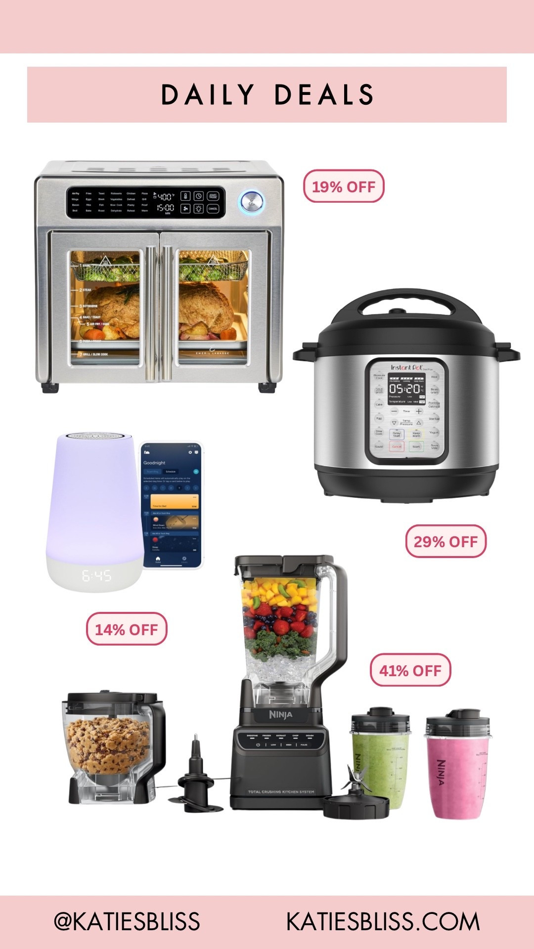 Daily deals ✨

Amazon. Sale. Deal. Markdown. Kitchen. Home. Instant pot. Blender. Air fryer. Hatch. 



#LTKSaleAlert #LTKHome