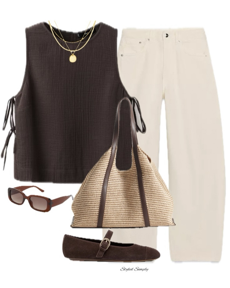 Spring & Summer everyday outfit inspo with off white  jeans and brown 🤎
Zara jeans code 5762/040/251

Everyday style, mango, highstreet style, street style, casual style, spring 2026, summer 2026

#LTKstyletip #LTKsummer #LTKspring