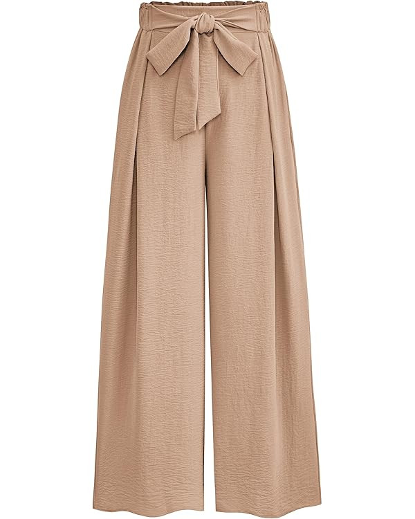 PRETTYGARDEN Women's Wide Leg Work Pants Business Casual High Waisted Loose Palazzo Trouser Summe... | Amazon (US)