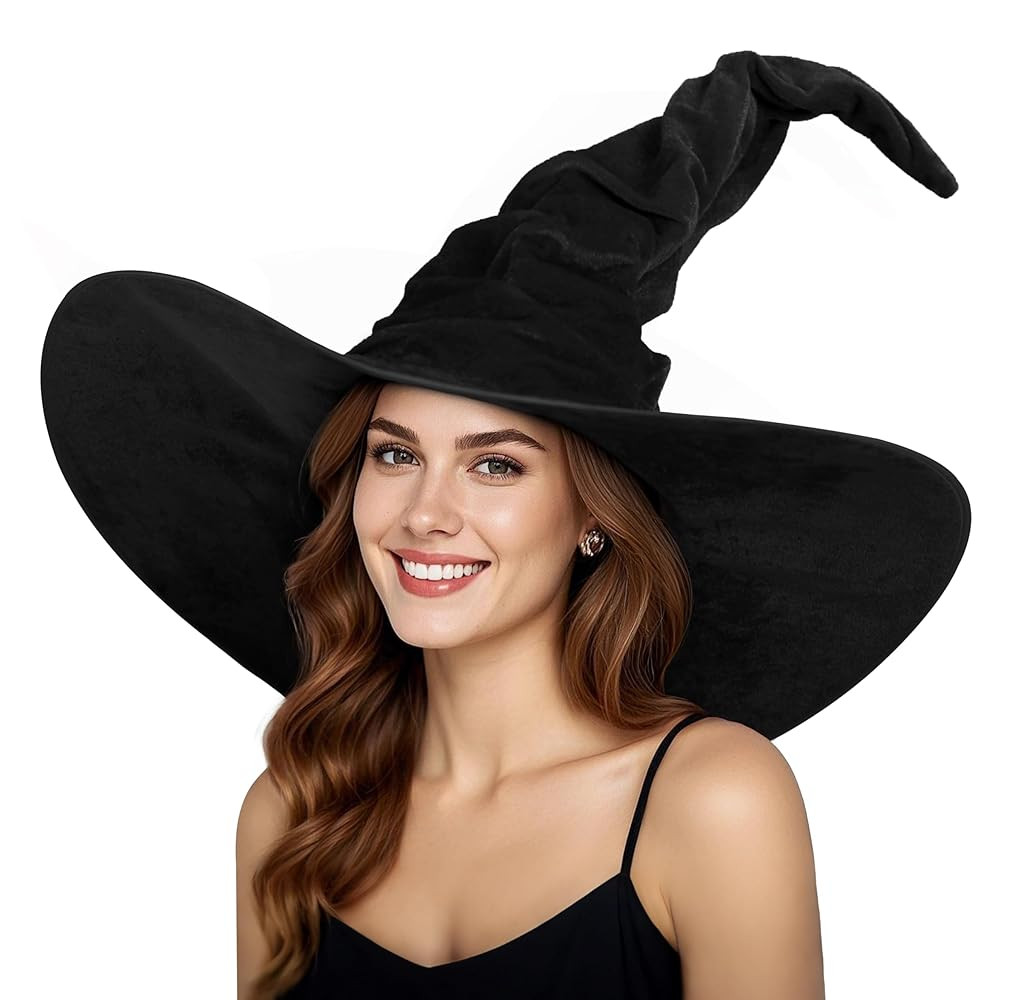 HOMELEX Witch Hat Halloween Adult Black Women's Large Witches Hat Costume Accessories for Party | Amazon (US)