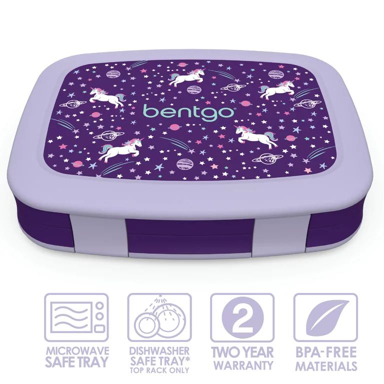 Bentgo Kids Prints Unicorn Reusable Lunch Box - BPA-Free, Leak-Proof With Portioned Compartments ... | Walmart (US)