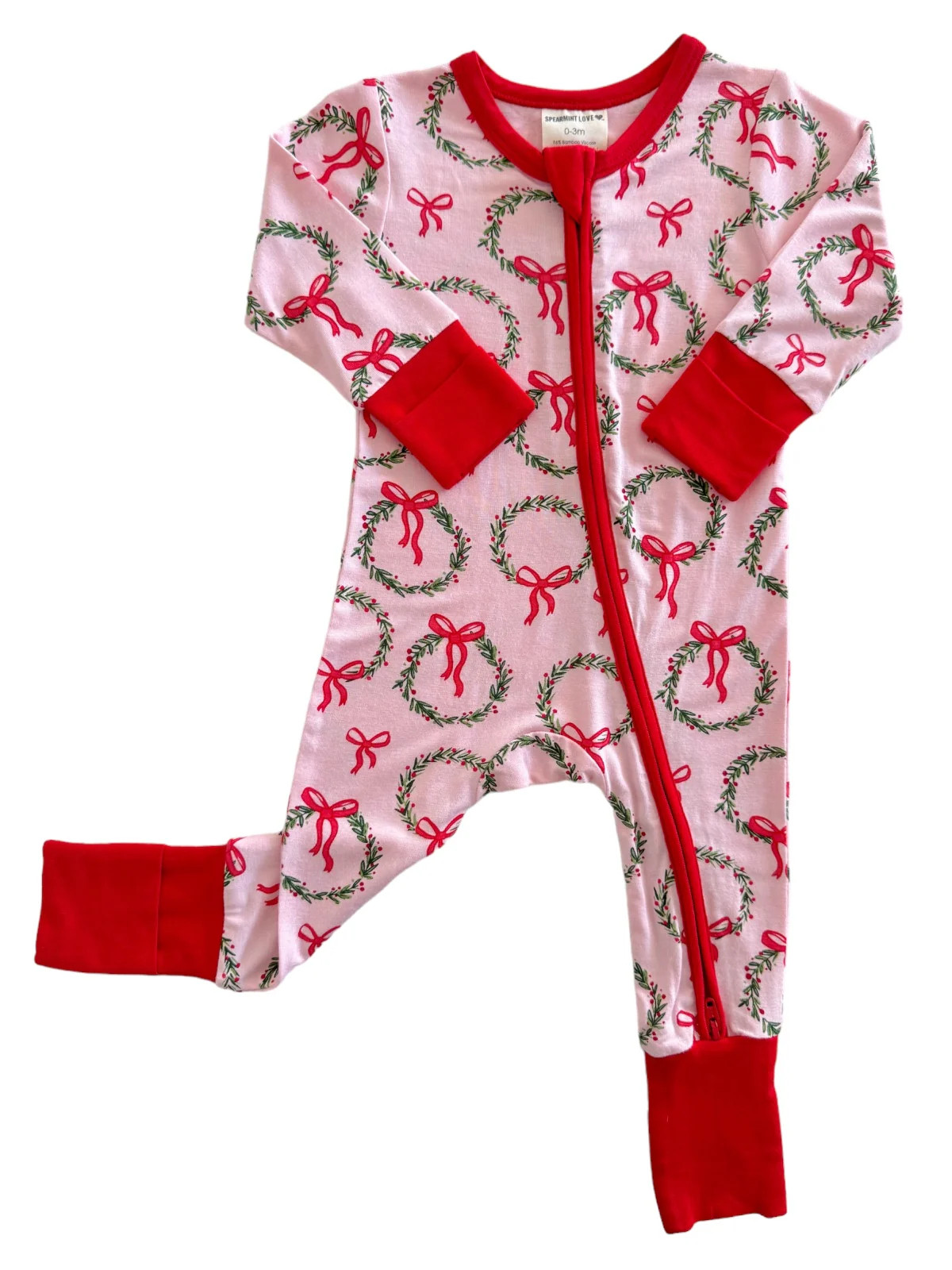 2-Way Convertible Zip Romper, Wreath Pink | SpearmintLOVE