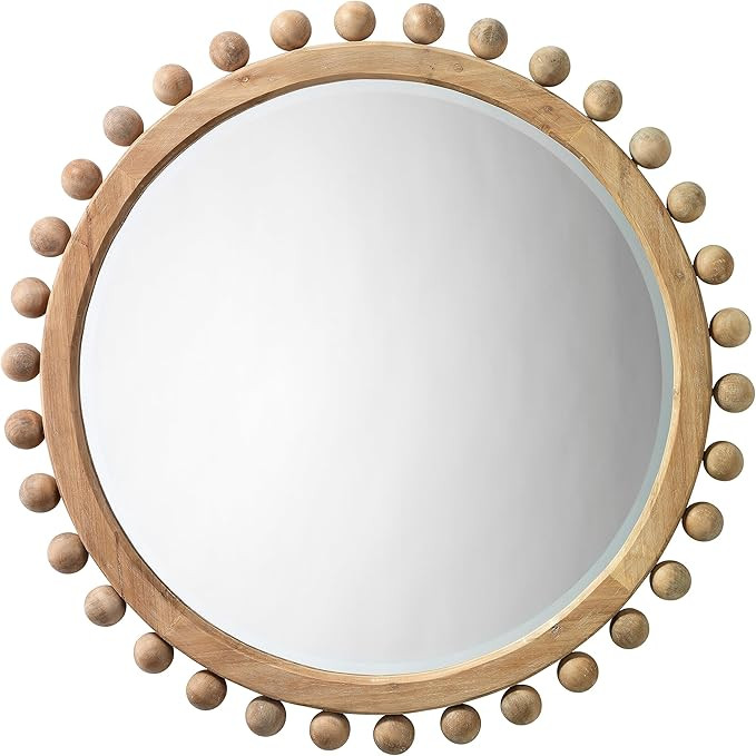 Overstock Alden Décor Orion Round Wood Mirror, Natural Natural Brown | Amazon (US)