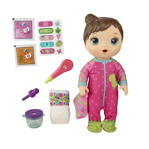 Baby Alive Mix My Medicine Dinosaur Pajamas Doll Playset, 9 Pieces - Walmart.com | Walmart (US)