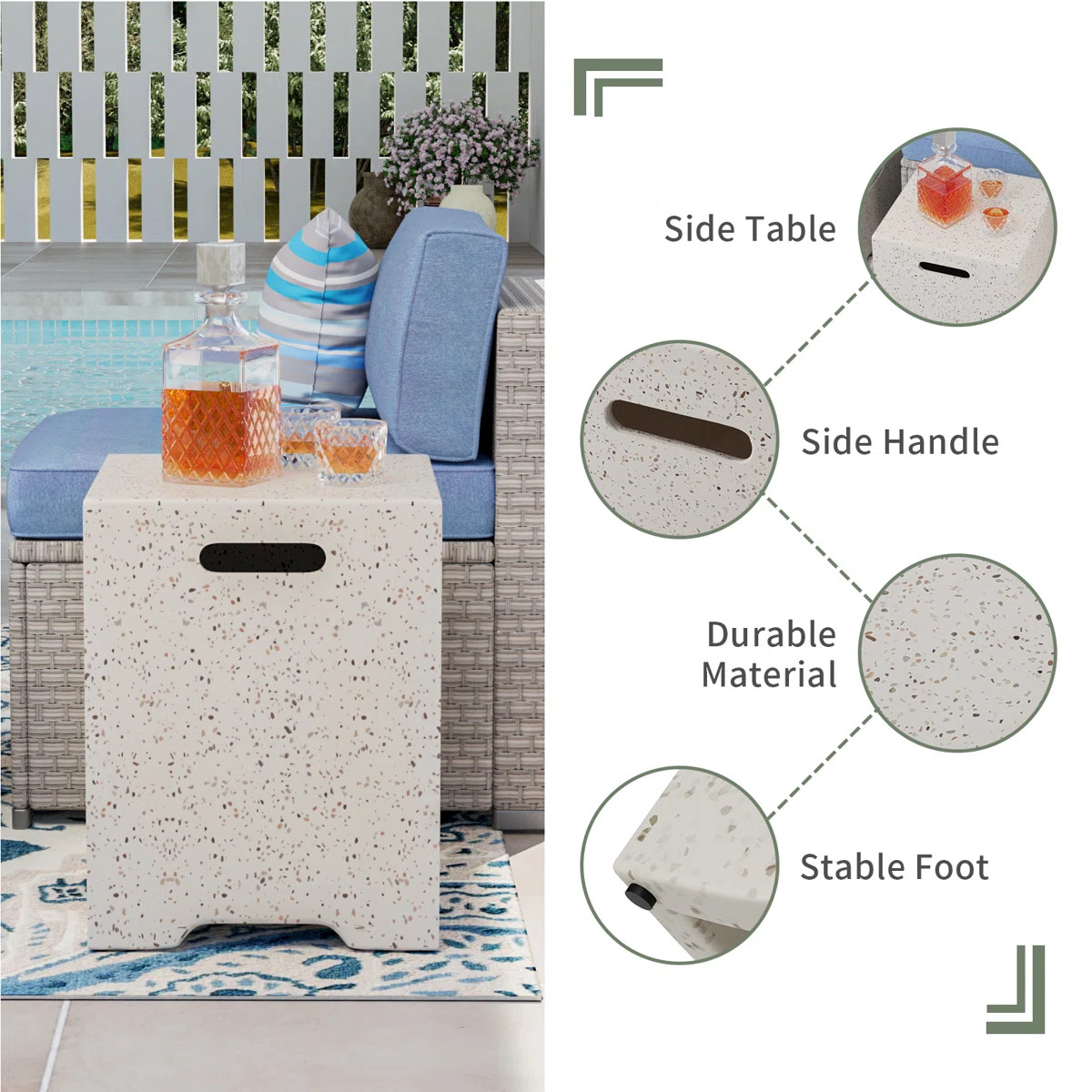 Kinzie Round Concrete Propane Smokeless Fire Pit Table | Wayfair North America