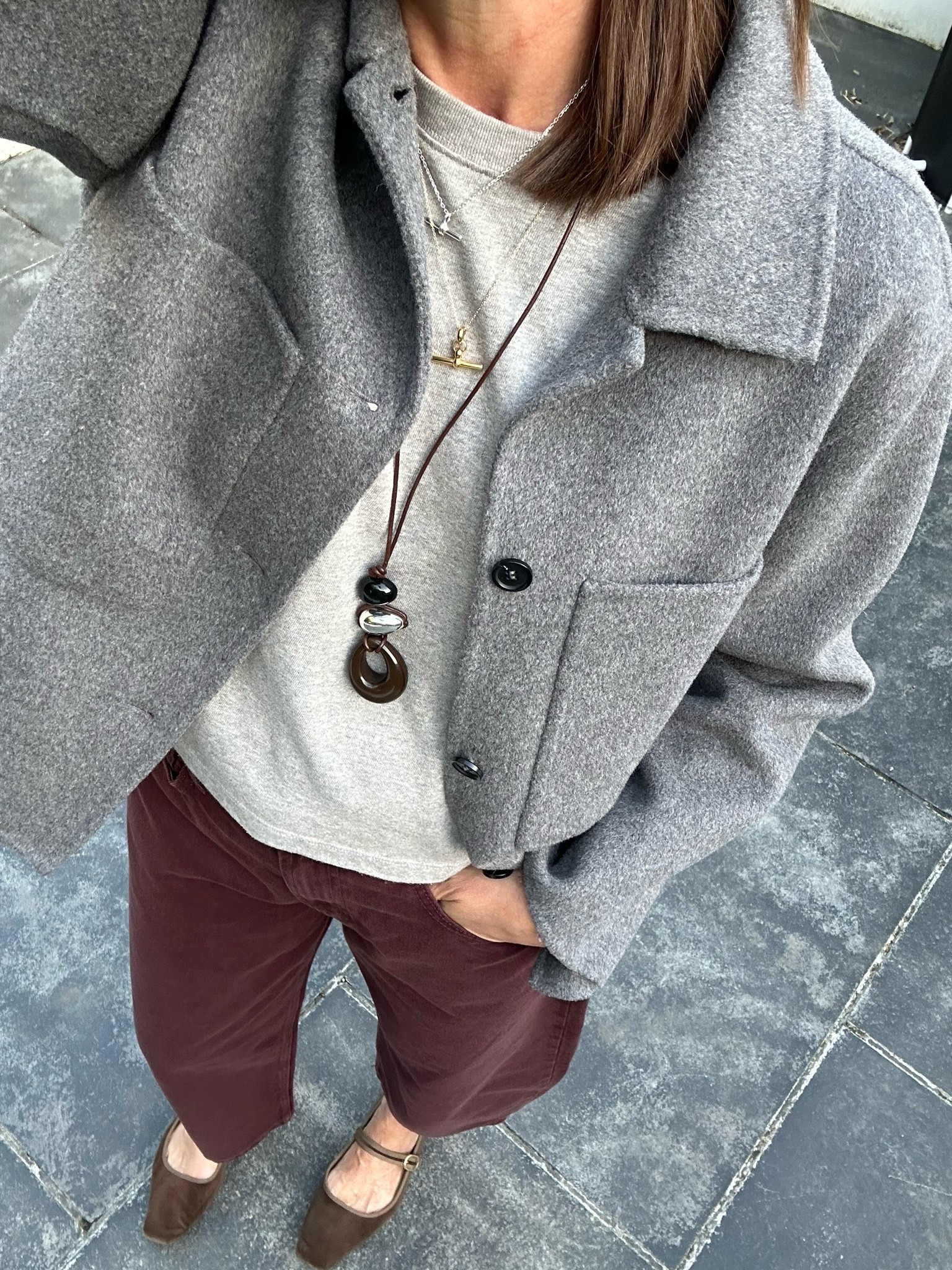 Another grey and burgundy look. These jeans are so good and only £26! They come in loads of great colours -  I’m wearing a 12 short.
I’ve been wearing this jacket for years and it’s repeated each season for a reason.
I wear a 38

#LTKautumn #LTKstyletip #LTKover50style