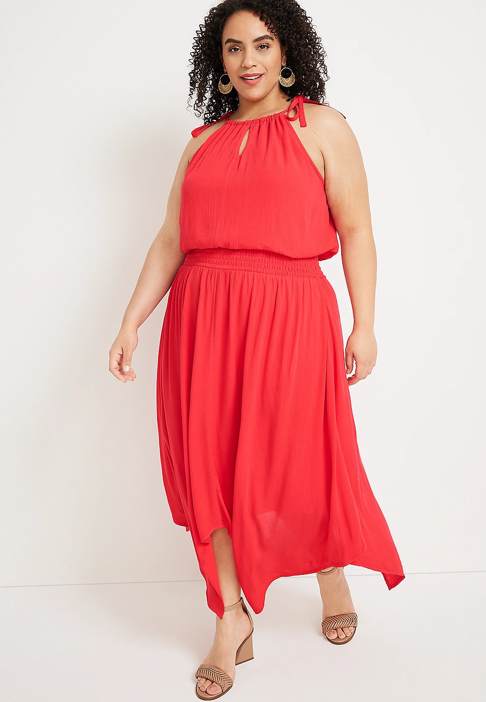 Plus Size Halter Neck Midi Dress | Maurices