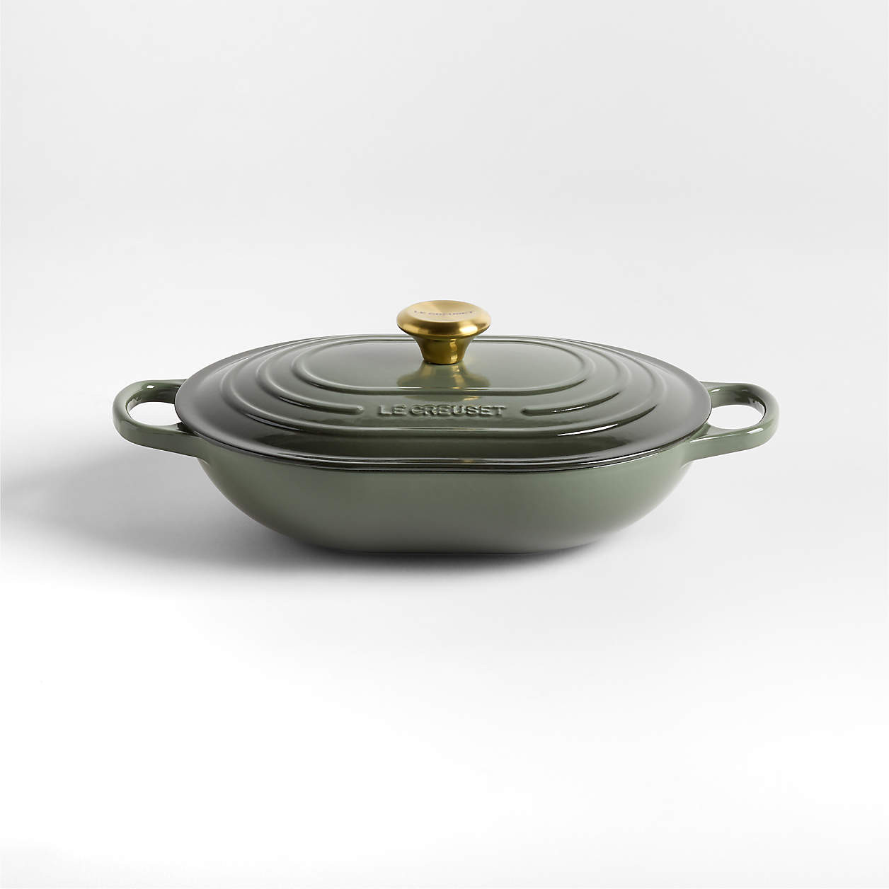Le Creuset 3.75-Qt. Thyme Enameled Cast Iron Covered Oval Casserole Dish + Reviews | Crate & Barr... | Crate & Barrel