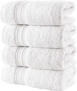 Hammam Linen White Hand Towels 4-Pack - 16 x 30 Turkish Cotton Premium Quality Soft and Absorbent... | Amazon (US)