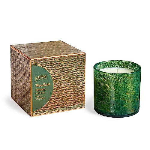 LAFCO New York Holiday Signature Candle, Woodland Spruce - 15.5 oz - 90-Hour Burn Time - Reusable, Hand Blown Glass Vessel - Made in The USA | Amazon (US)