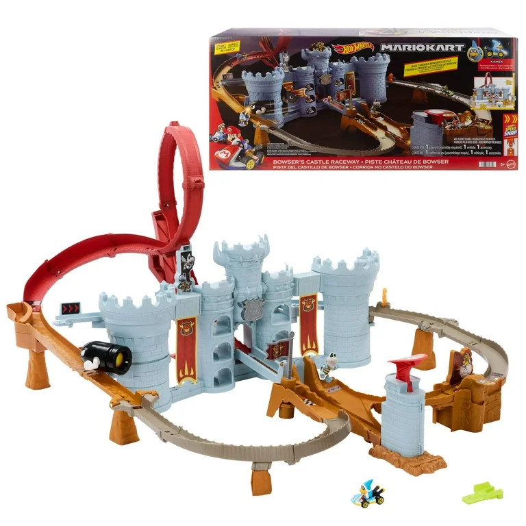 Hot Wheels Mario Kart Bowser’s Castle Track Set with 1:64 Scale Die-Cast Kamek Toy Vehicle & St... | Walmart (US)