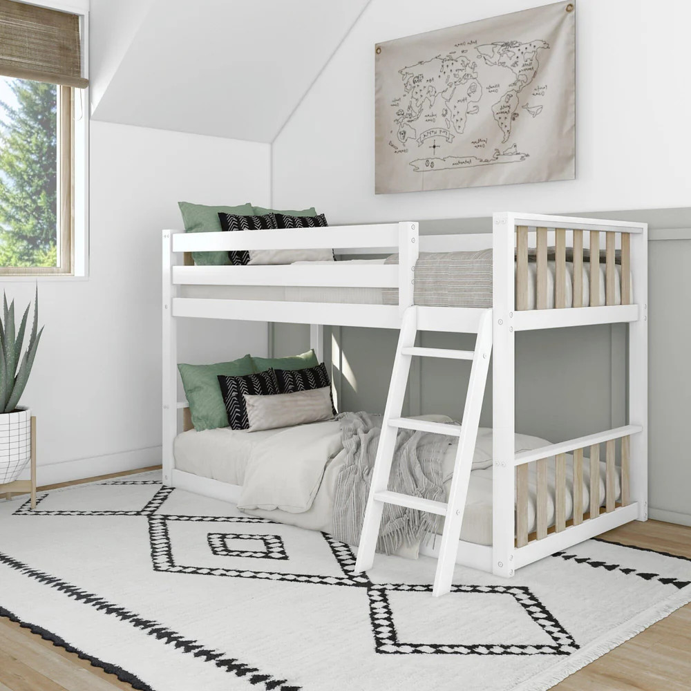 Scandinavian Twin over Twin Low Bunk Bed | max & lily