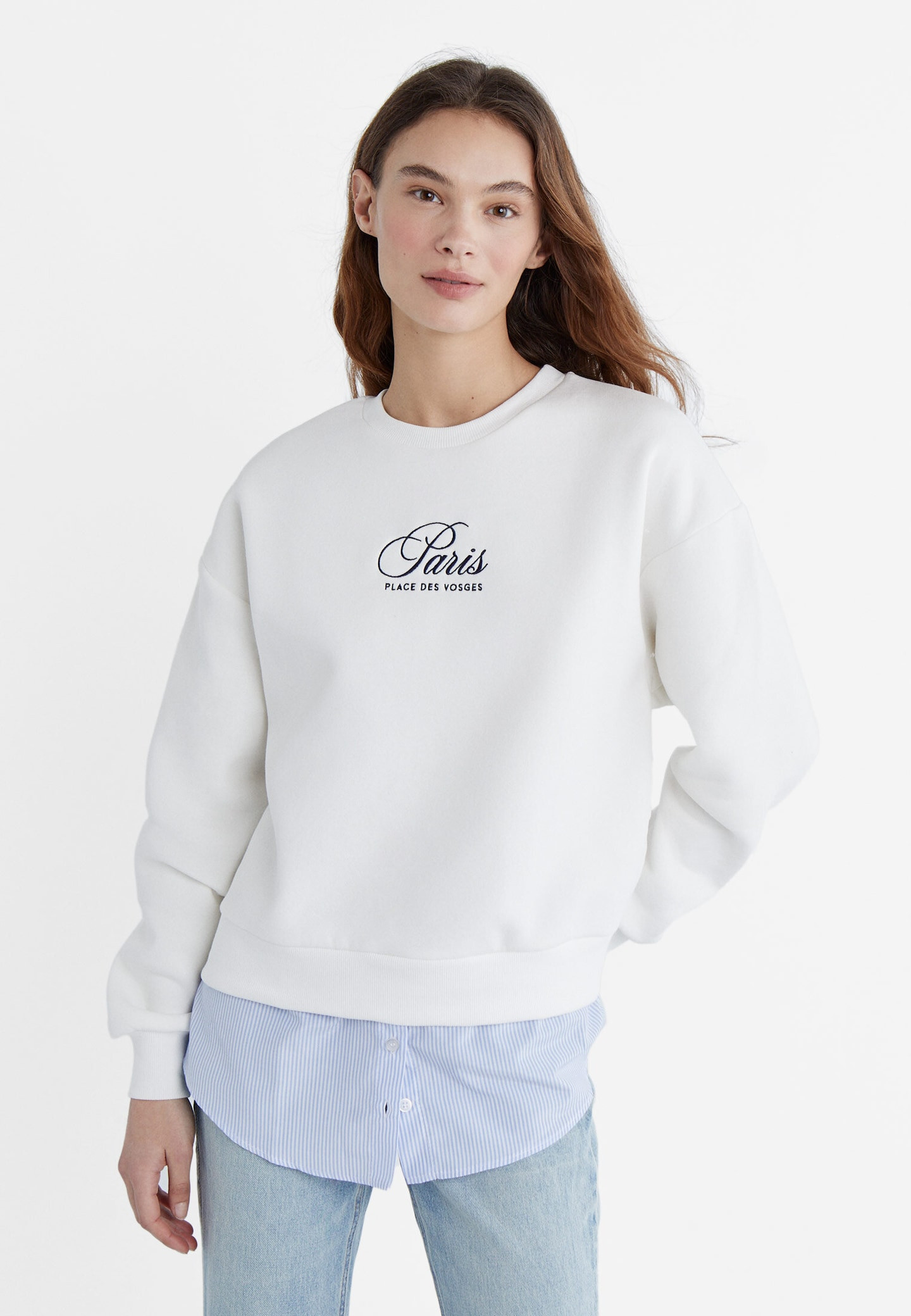 Felpa combinata con ricamo | Stradivarius (IT)