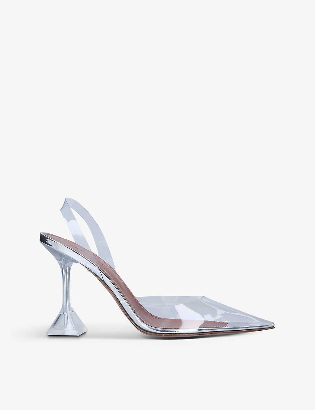 AMINA MUADDI Holli Glass pointed-toe PVC slingback heels | Selfridges