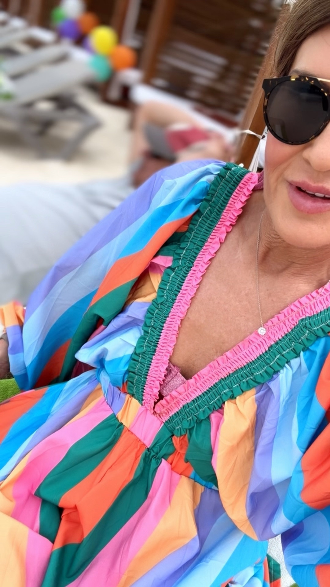 I’m wearing a size medium cute resort wear cover up 
Much Gucci hat is old 

#LTKOver40 #LTKSwim